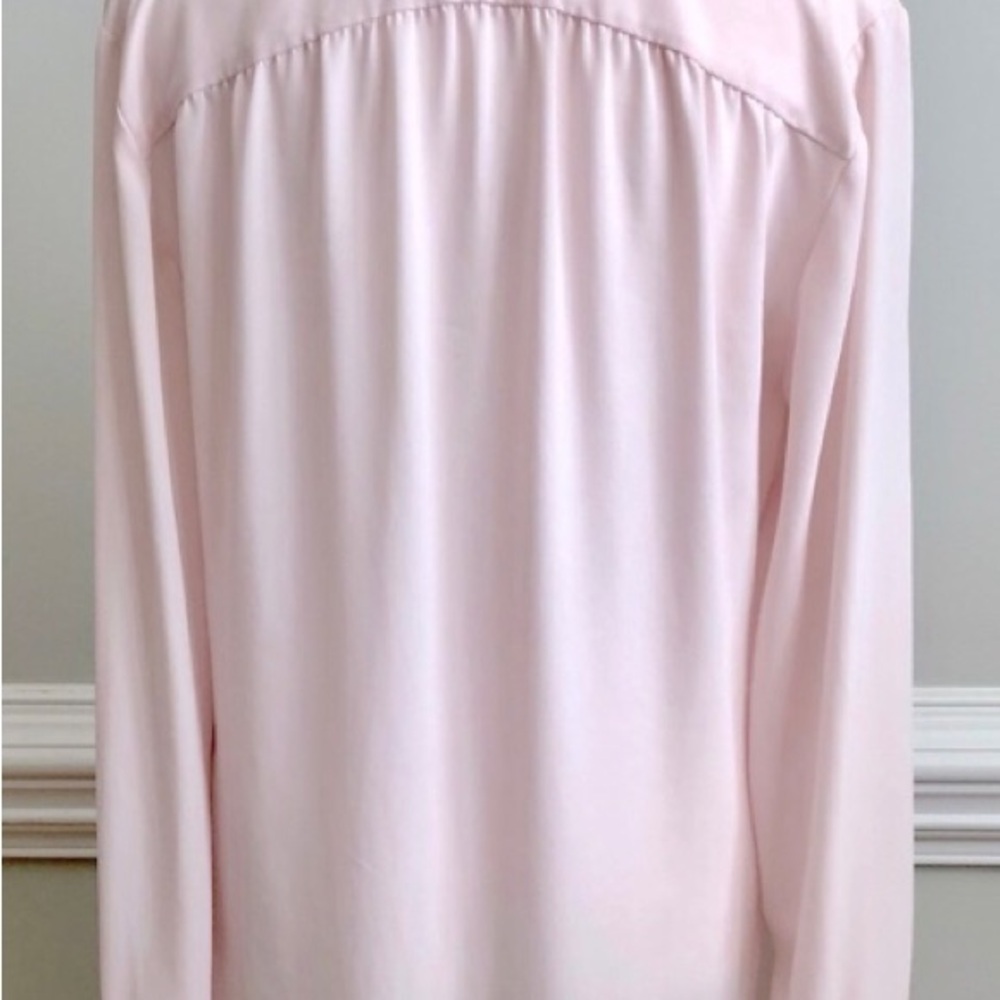 LOFT Blush Pink Long Sleeve V-Neck Relaxed Blouse - Picture 4 of 8